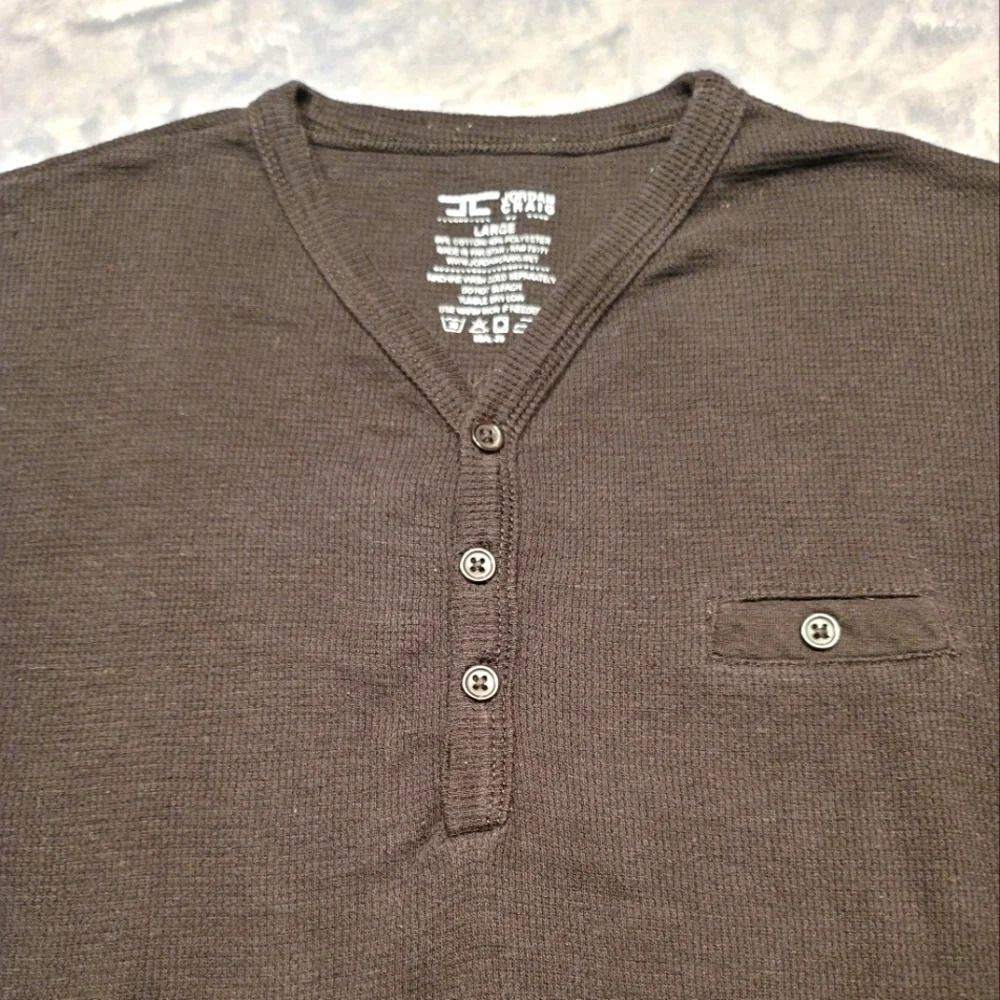 0168. EUC ~ Jordan Craig ~ You can't have too many Henleys ~ Men's Large ~ Black